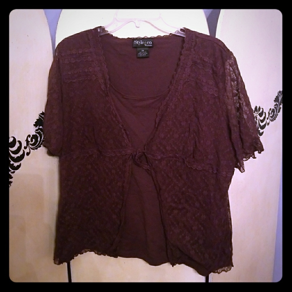 Lace short sleeve top