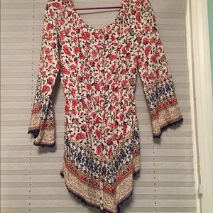 Long sleeve floral romper