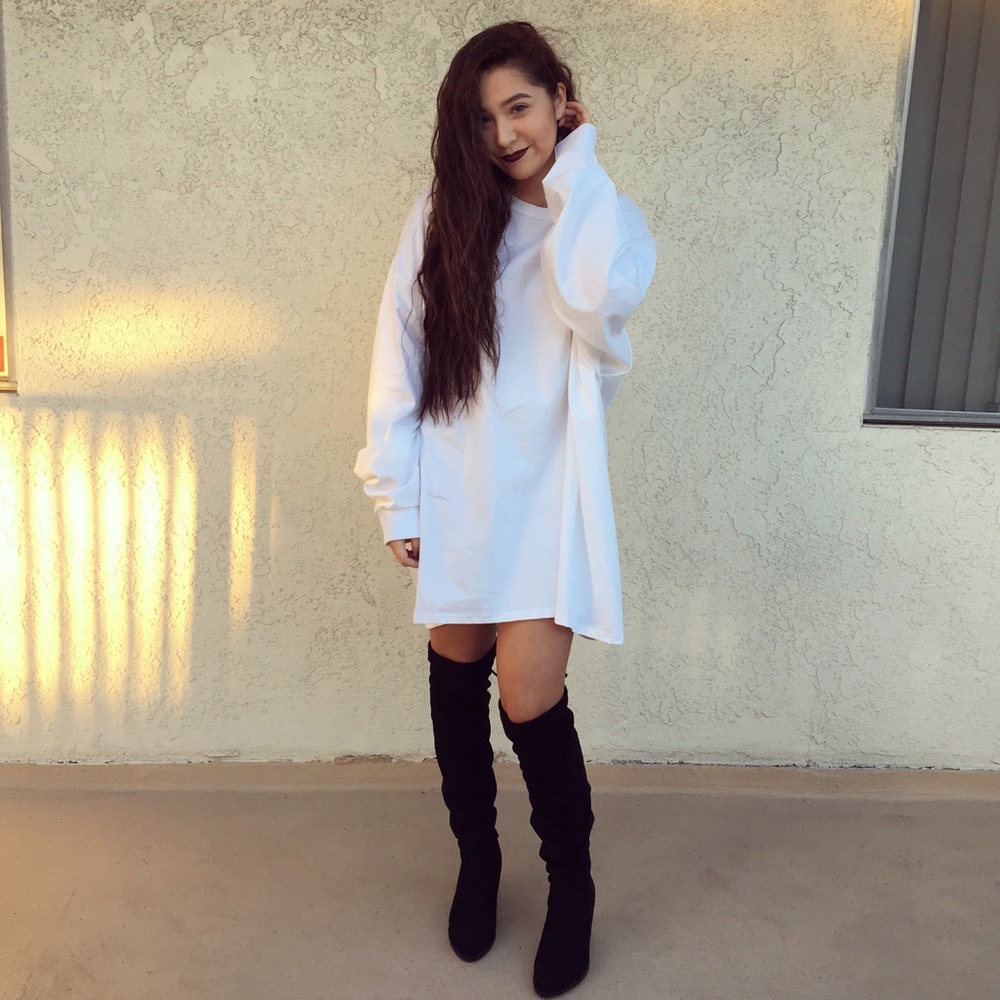 Oversized long sleeve T-shirt dress