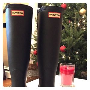 Hunter Tall Matte Black Adjustable Rain Boot
