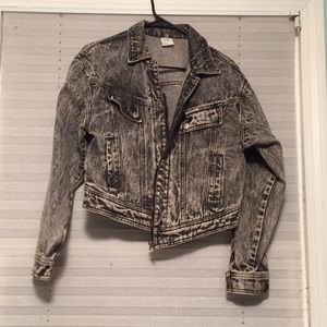 Vintage acid wash denim jacket 80s