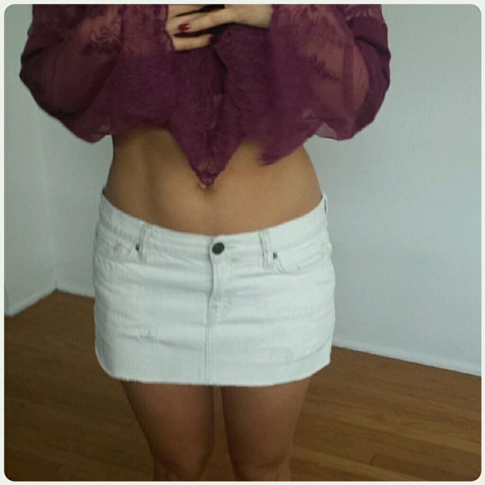 All Saints denim jean mini skirt
