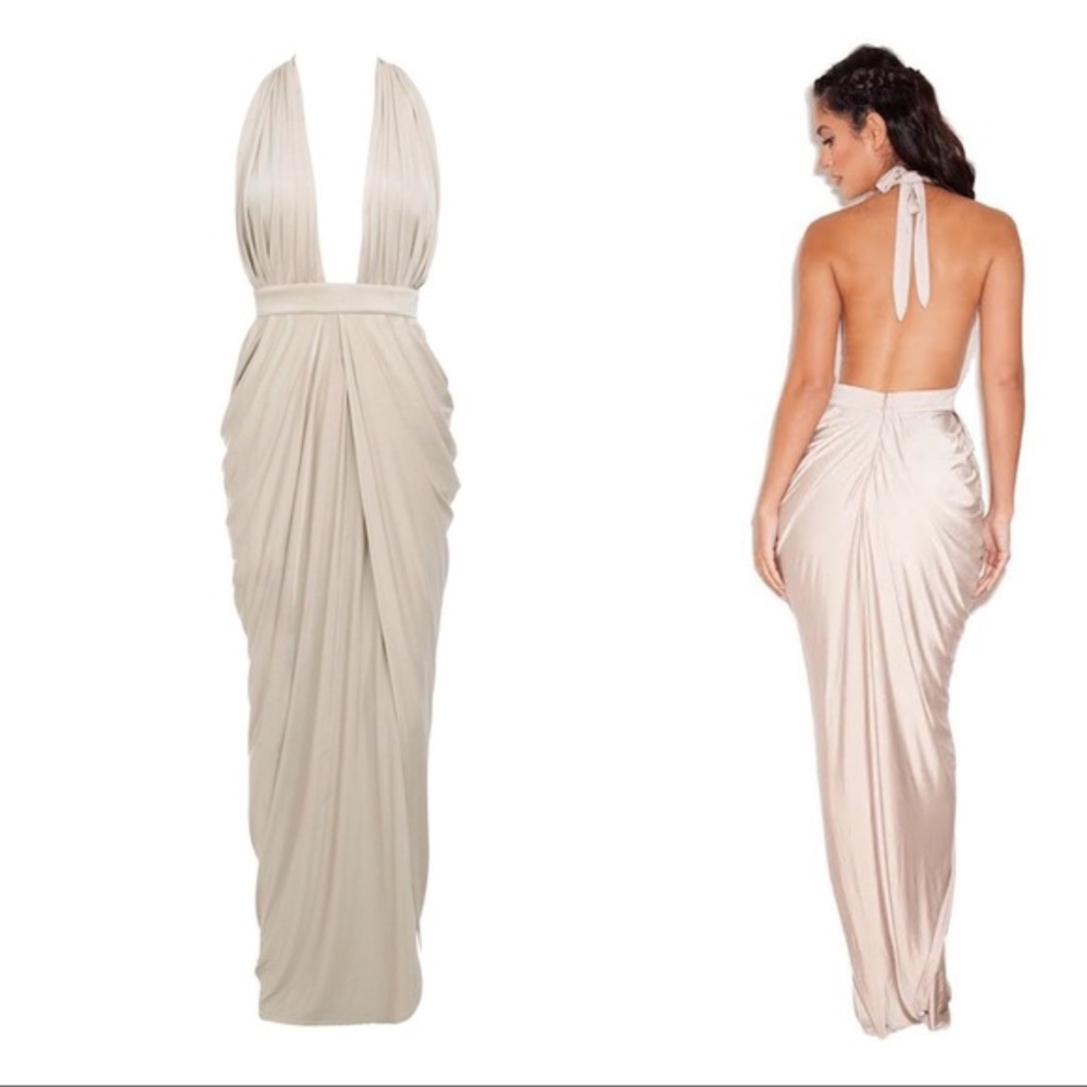 HOUSE OF CB 'Salima' Maxi Dress in Champagne XS