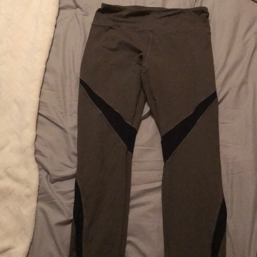 Forever 21 Olive and Black Mesh Workout Leggings
