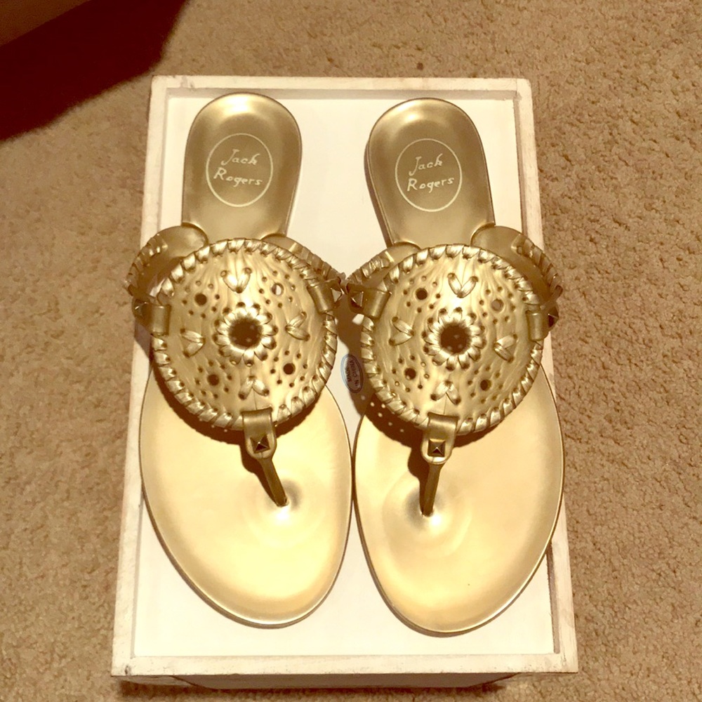 Gold Jelly Jack Rogers.