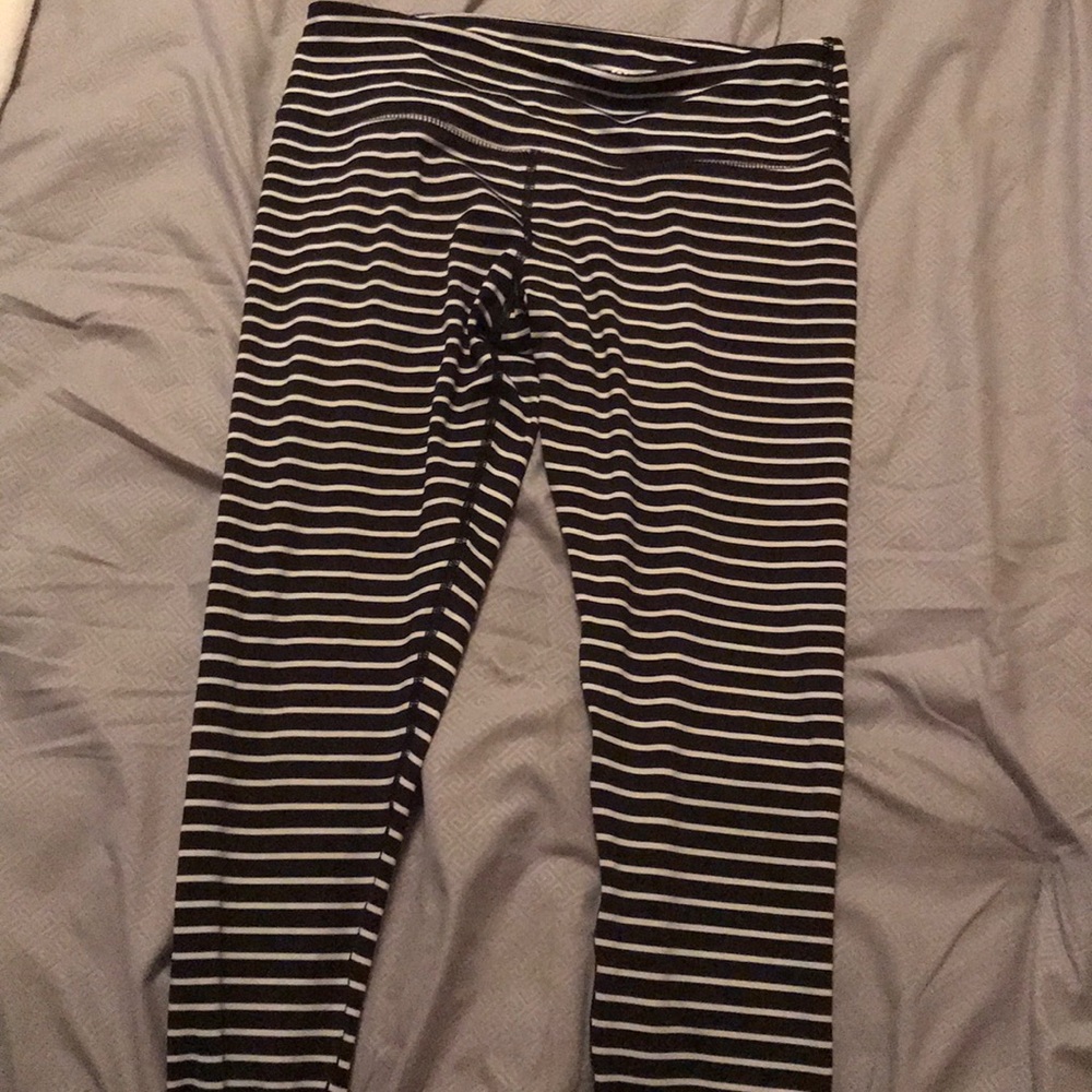 Scorpio Sol Black and White Striped Leggings