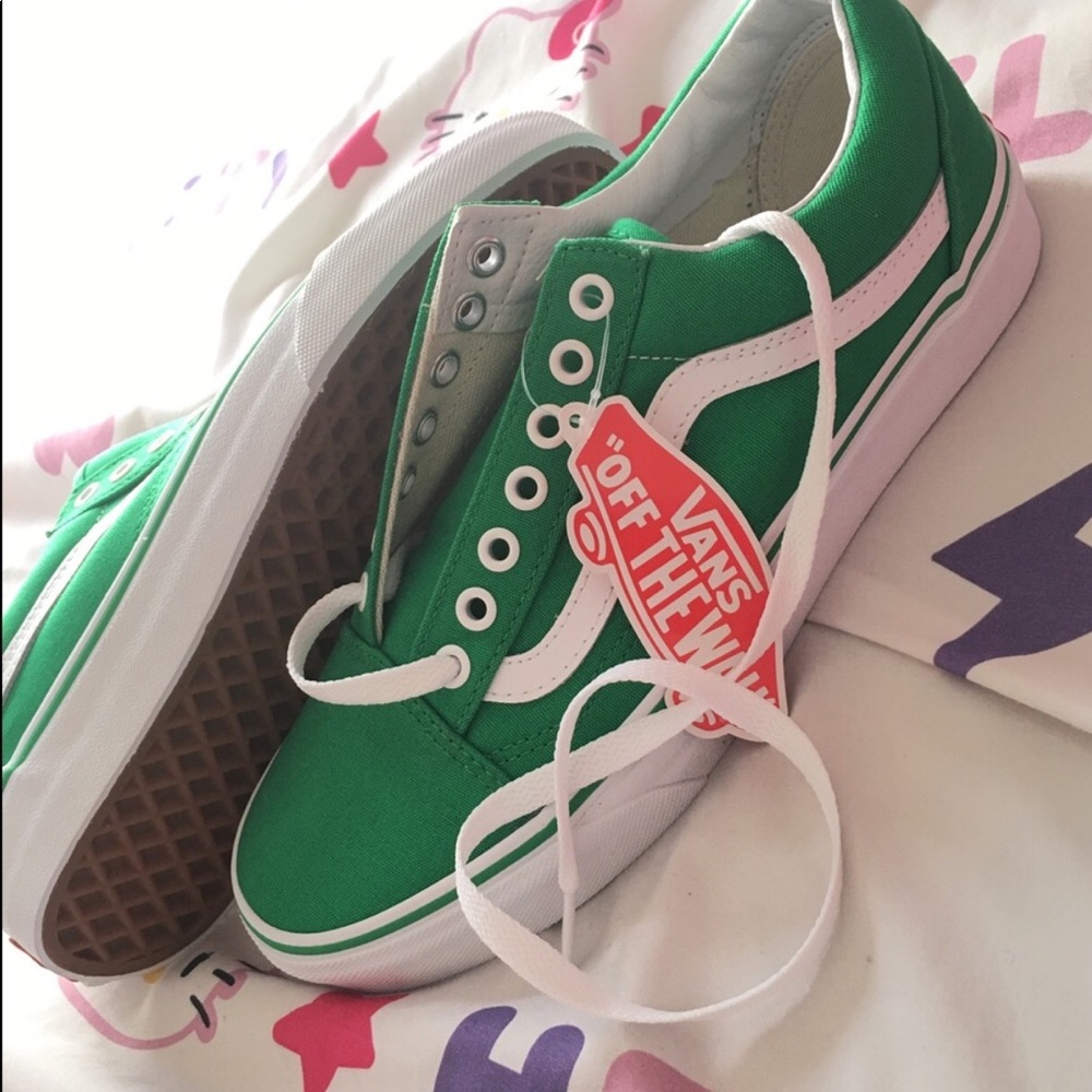 Custom green vans