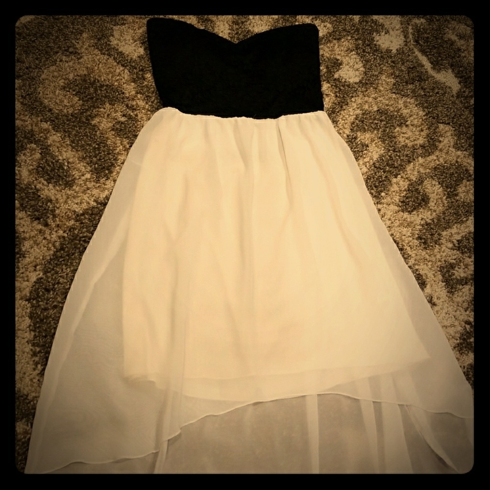 Black and white sheer dress