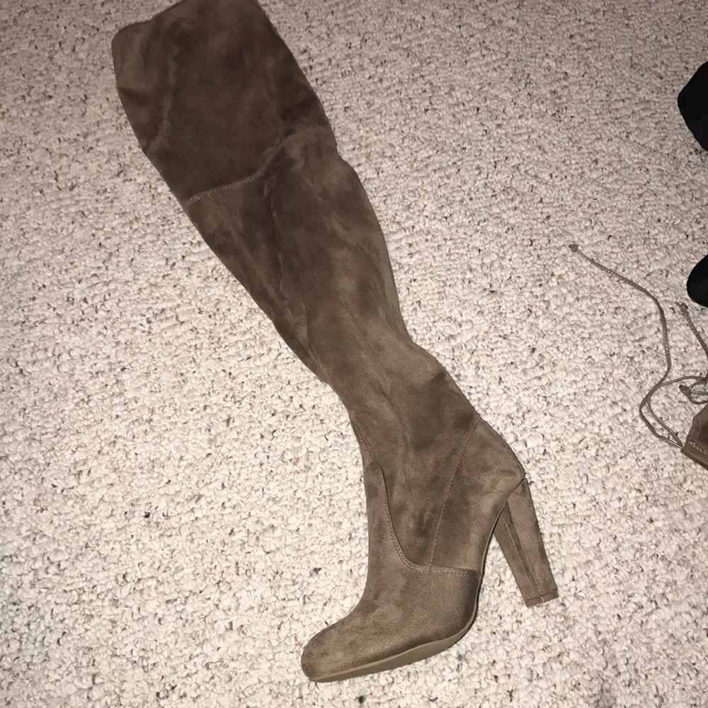 NEW Taupe Suede Knee High Boots