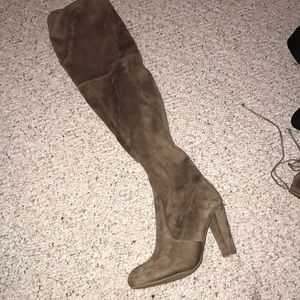 NEW Taupe Suede Knee High Boots