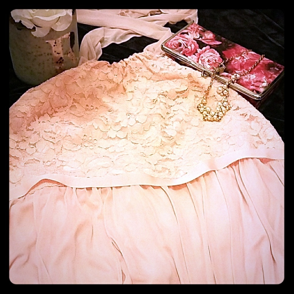 David's Bridal Petal Pink Bridesmaid Dress