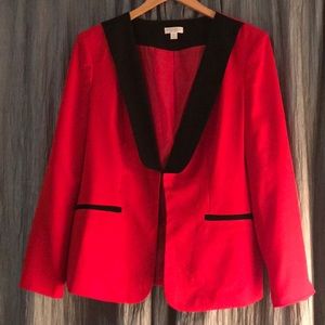 Bisou Bisou Blazer- Red & Black