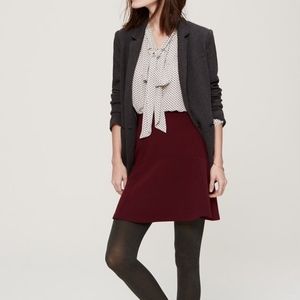 LOFT Maroon Flippy Skirt- Holiday Party Must! NWT