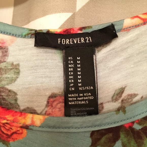 Floral blue side split tank top - Picture 5 of 5