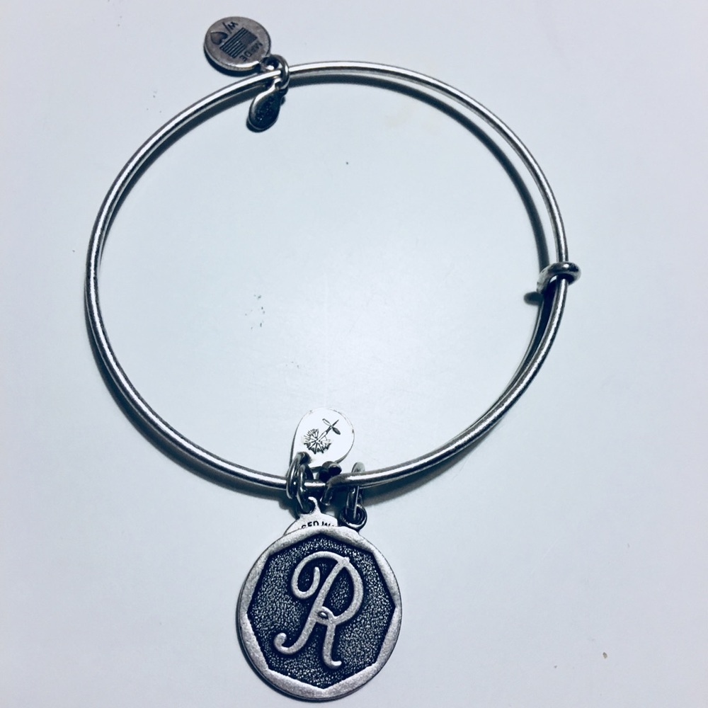 Alex and Ani R bracelet Silver