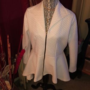 Off White Peplum Jacket Size 1x