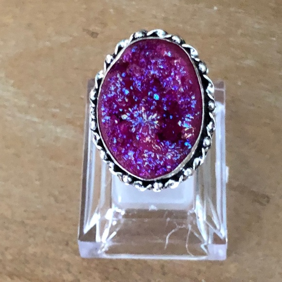 Jewelry - NWOT Faux Druzy Ring Size 8.75 – Purple  WQ47424