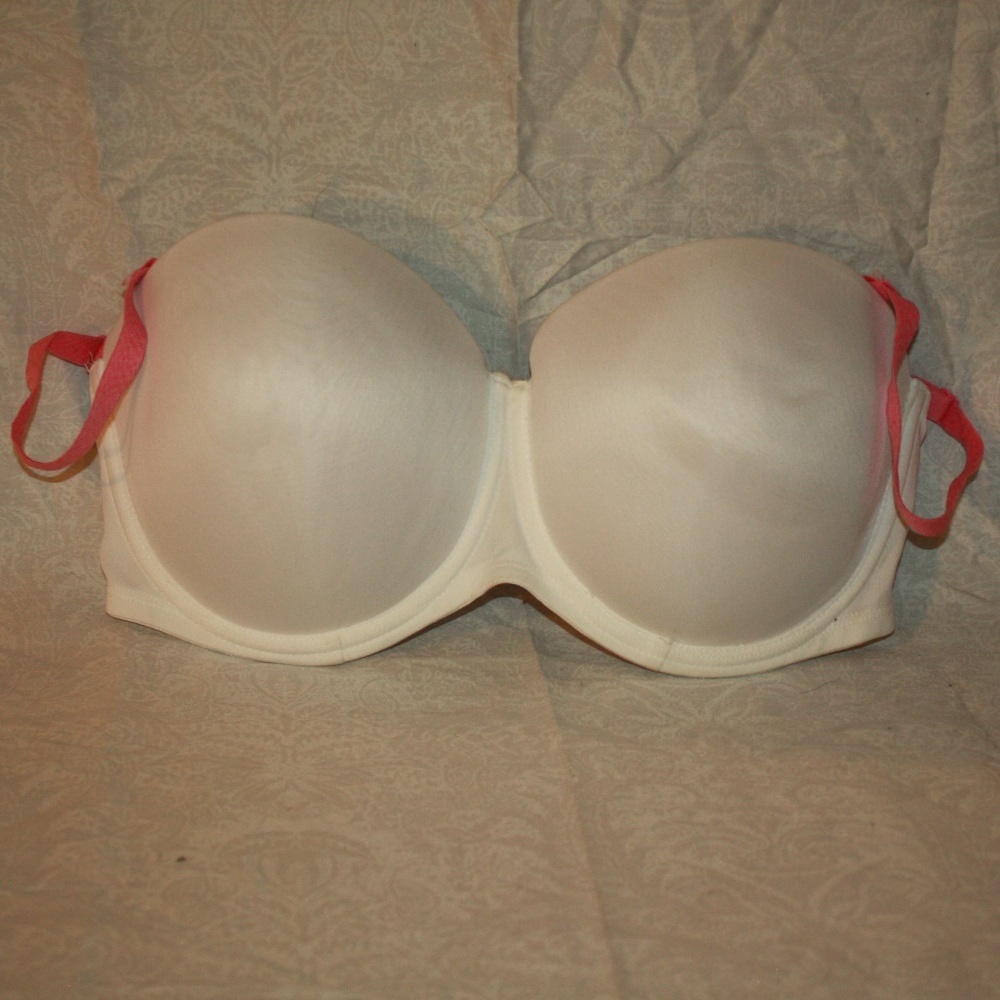 38D white bra with pink straps