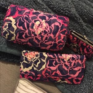 Vera Bradley Wallet, Make up bag, and coin purse