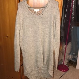 Kenar vneck high low sweater