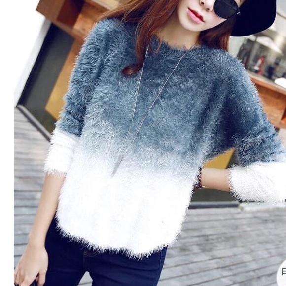 🦄 50% OFF🦄 ombre soft fluffy pullover sweater - Picture 1 of 3