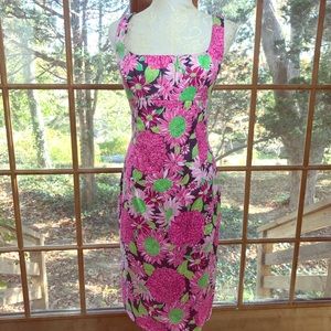 Vintage Lilly Pulitzer Floral Sheath Dress Size 8
