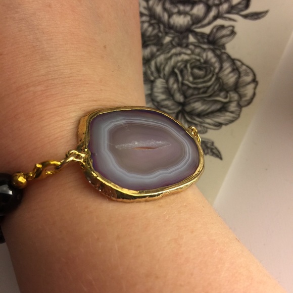 *HOST PICK* Handmade bracelet agate in gold tones - Picture 5 of 8
