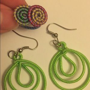 New handmade Green Earring and ring