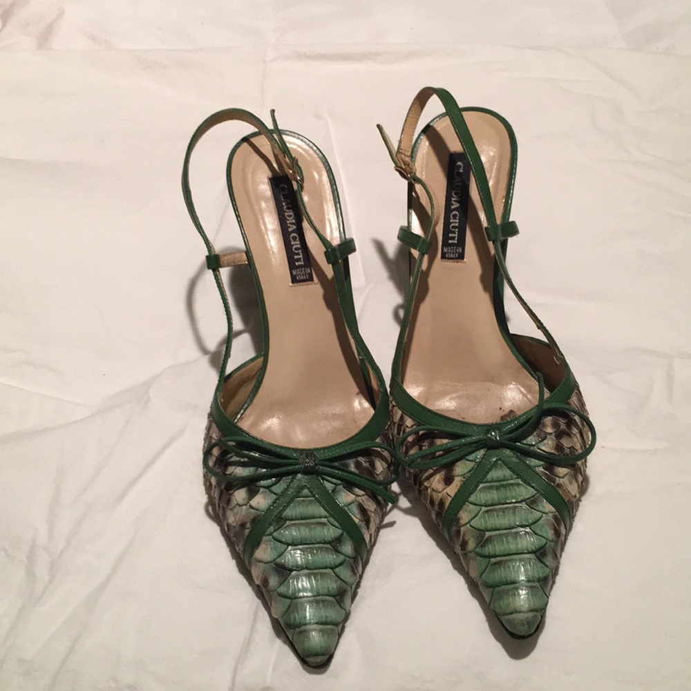 Claudia Ciuti Sling Back Python Shoes - image 3