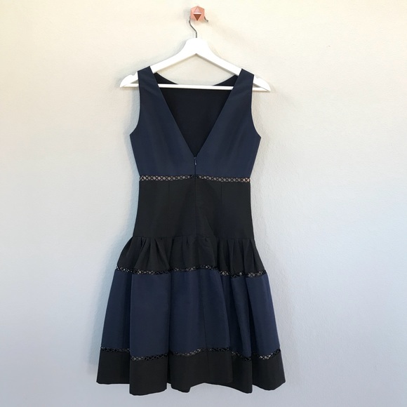 CAROLINA HERRERA colorblock Faille party dress - Picture 2 of 7