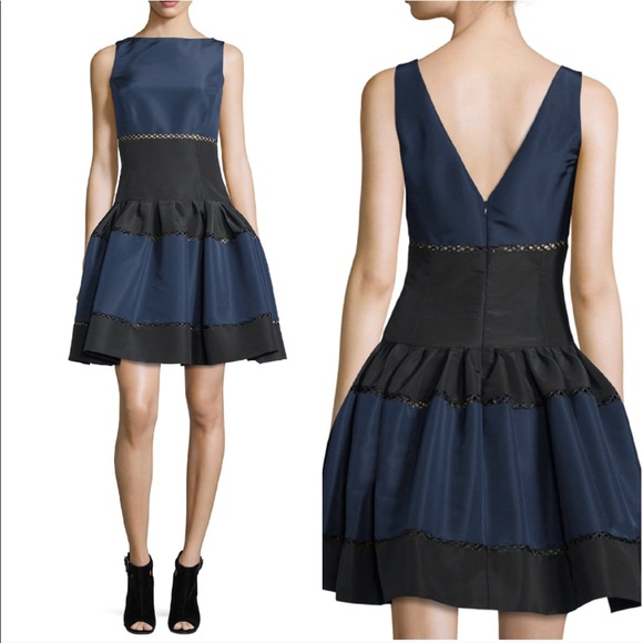 CAROLINA HERRERA colorblock Faille party dress - Picture 6 of 7