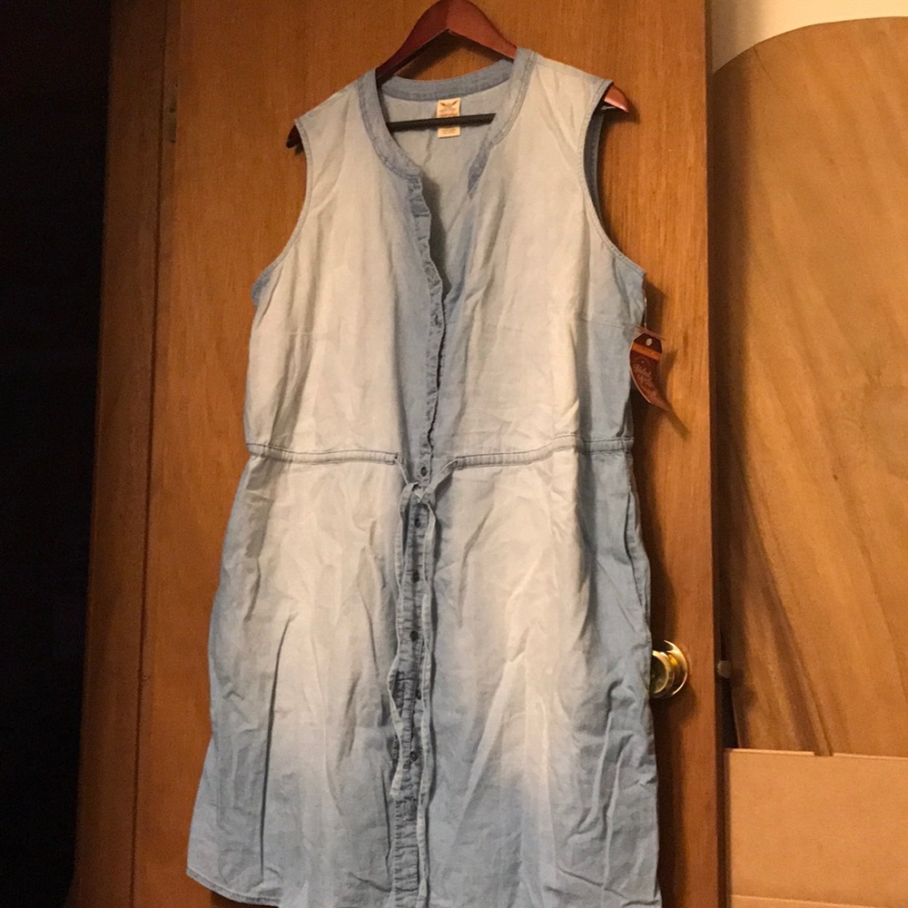 NWT brushed cotton tank dress-faded denim style