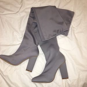 Thigh high grey Missguided boots