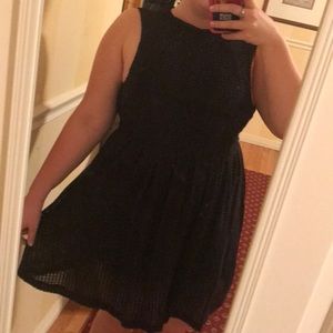 high neck, little black dress