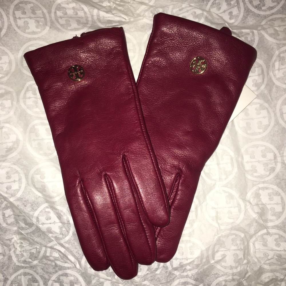 NWT Authentic Tory Burch Maroon Gloves