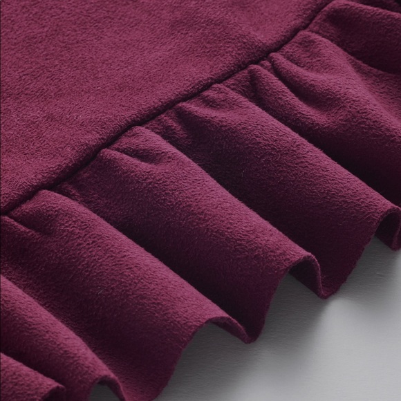🆕💧Merlot ruffle hem suede mini skirt - Picture 4 of 5
