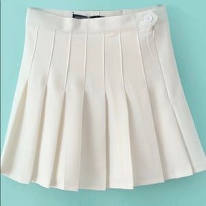White Pleated Skirt