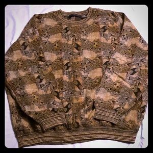 Jhane Barnes Mens Sweater - Tan/Blue