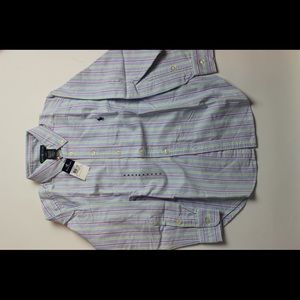 NWT Ralph Lauren Boys Blue Striped Shirt Sz. 8 (S)