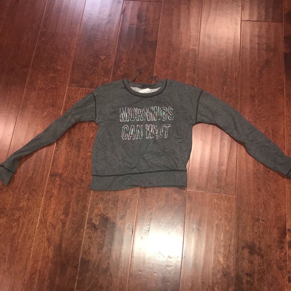 “Mornings Can Wait” Holographic Sweater