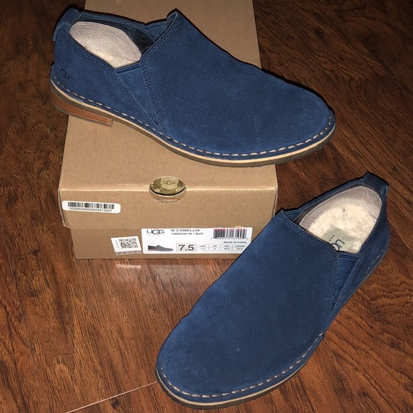 UGG Shoes - Ugg Camellia Slip On Loafer Navy Blue Suede 7.5