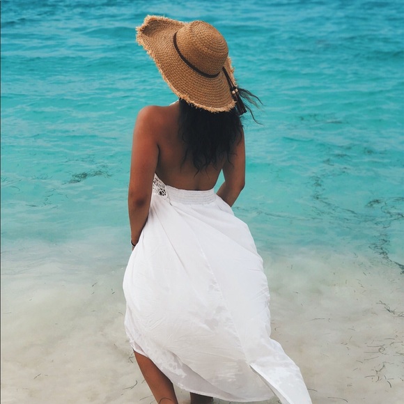 White crochet maxi beach dress - Picture 2 of 3