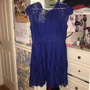 sapphire blue lace dress