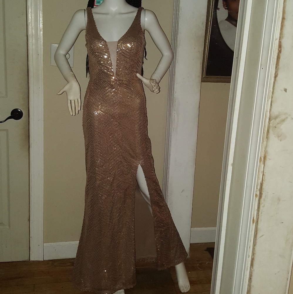 Gold sequin dress
