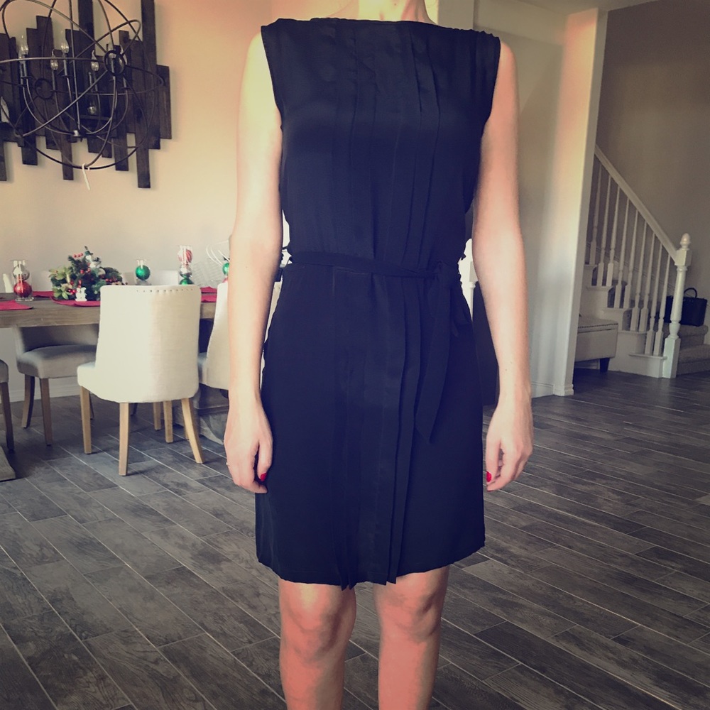 Casual black silk dress
