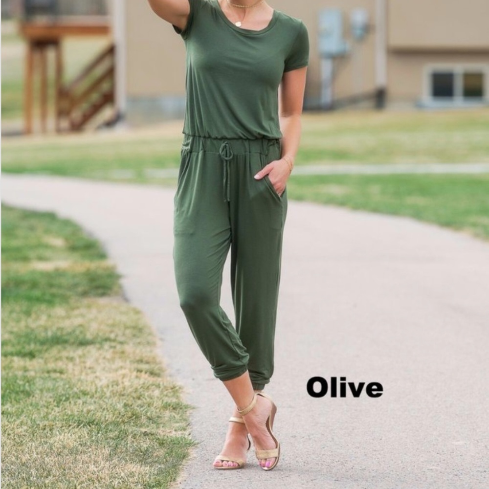Olive Green Casual Jumpsuit