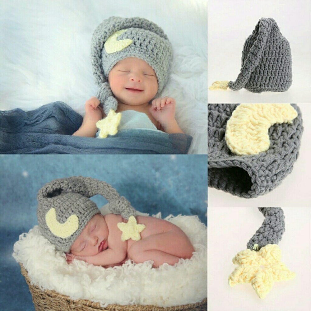 🆕Newborn Photo Moon & Star Hat