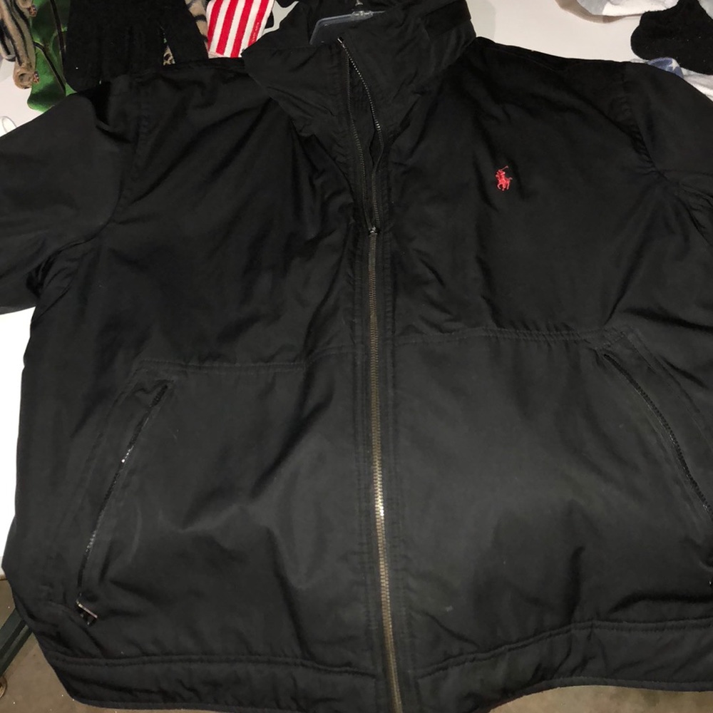 Mens xl blk polo coat