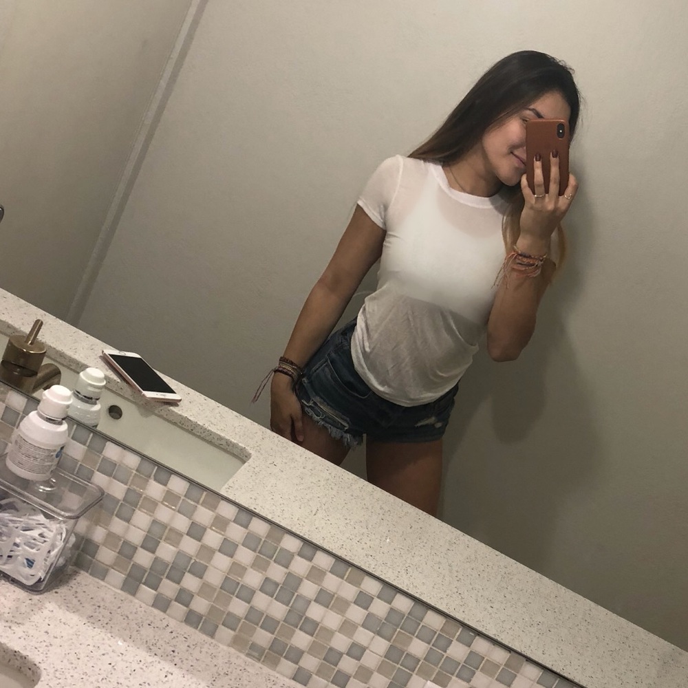 Abercrombie Semi-Sheer White Tee