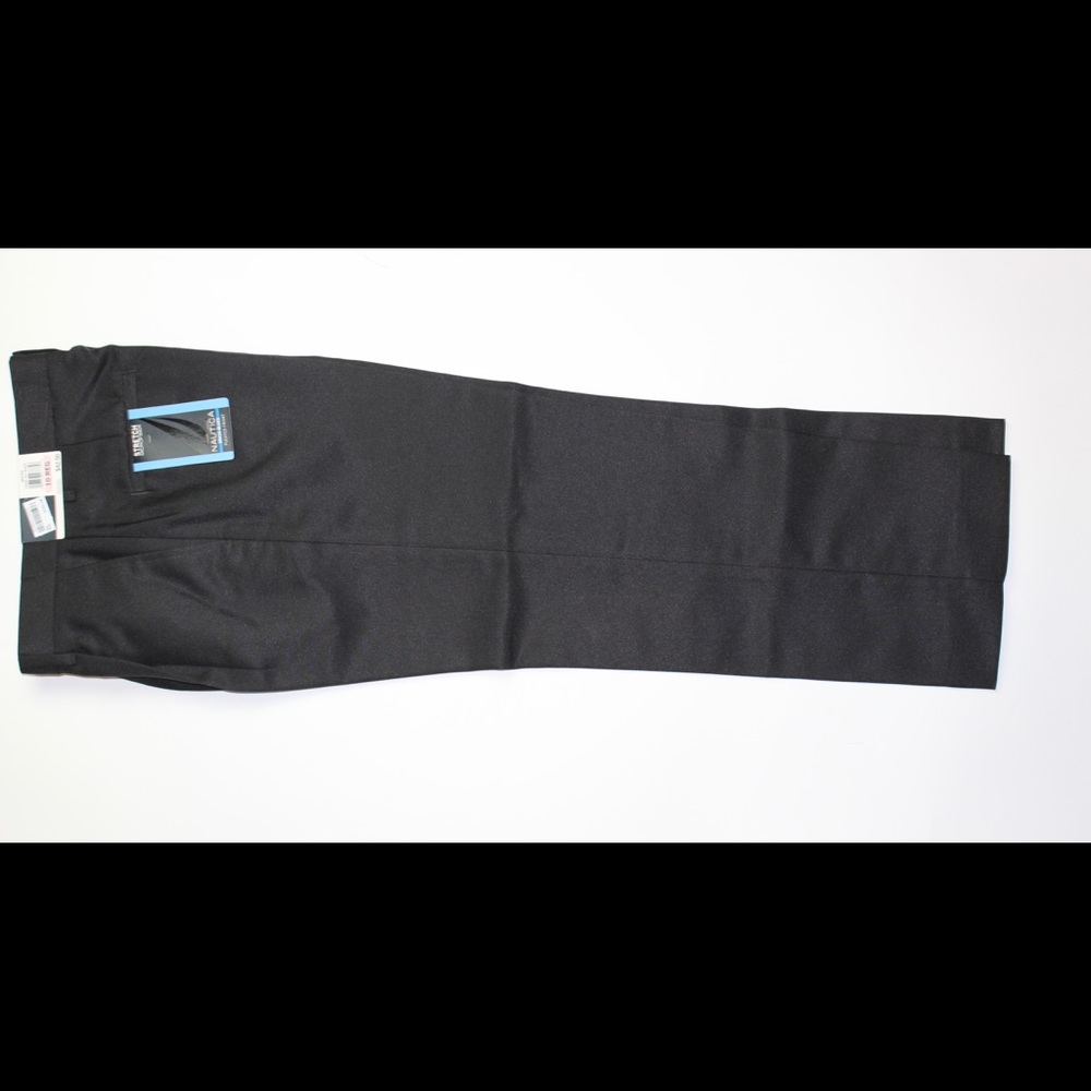 NWT Nautica BLK Pleated Front Dress Pants Sz 10 R